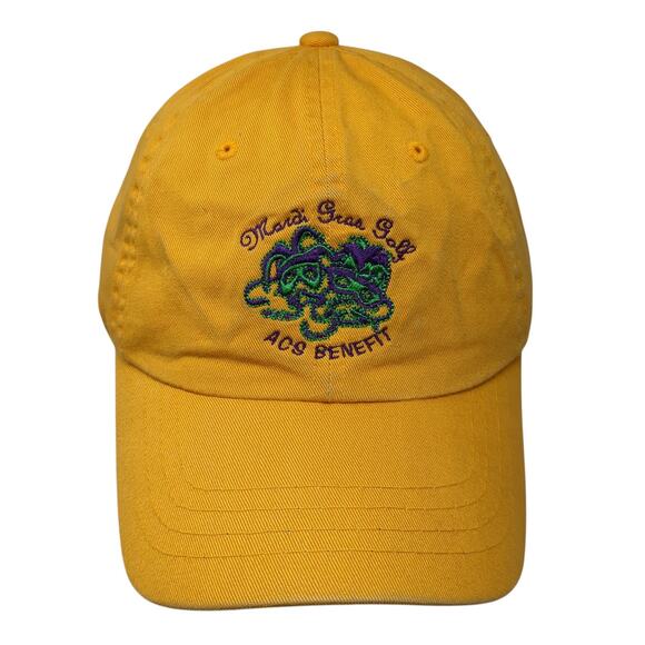 Mardi Gras Golf ACS Benefit Slideback Hat Yellow One Size Embroidered - Picture 1 of 10